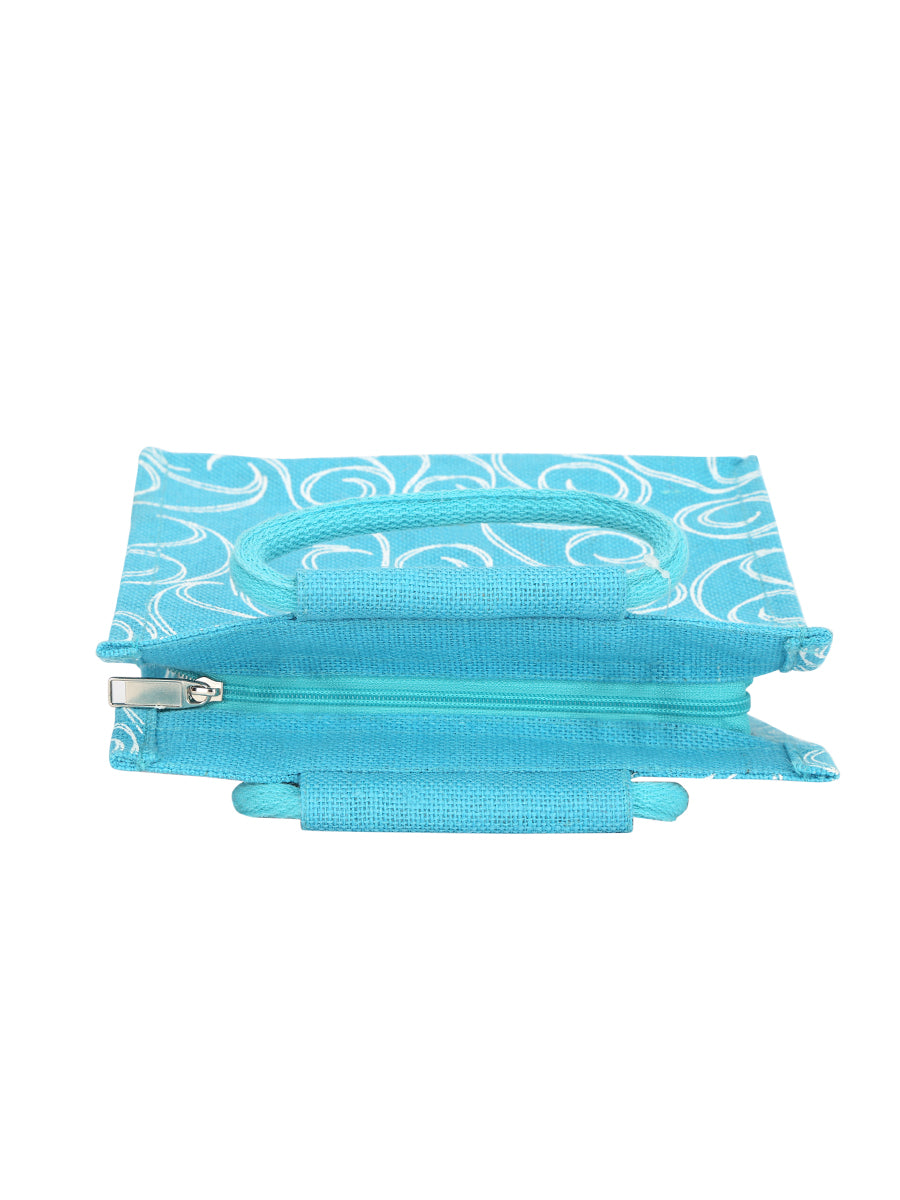 10 X 10 X 6 - ALL OVER ZIPPER LUNCH (B-022-TURQUOISE BLUE)