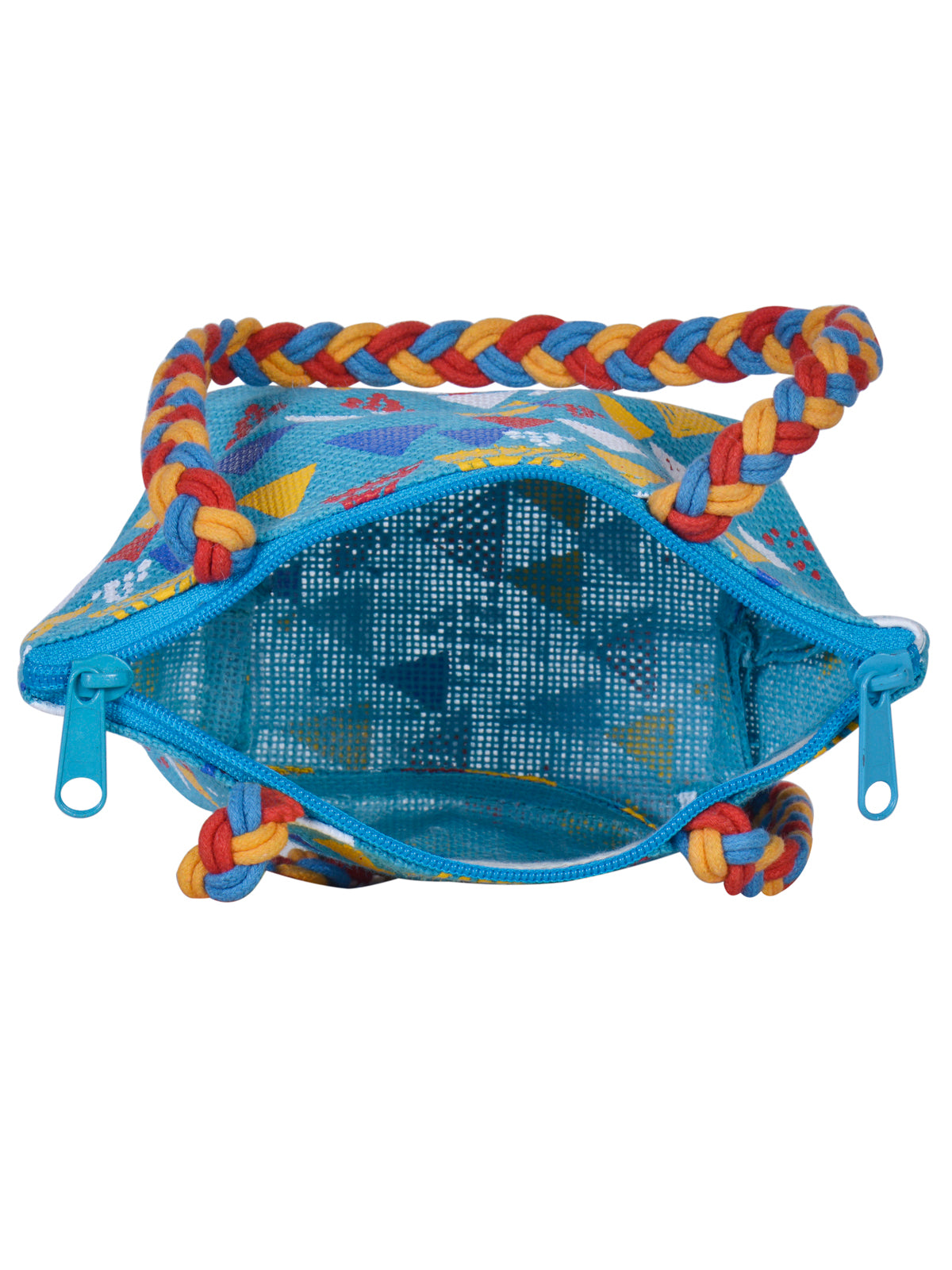 Pyramid Mini Wristlet jute bag(D-lock)