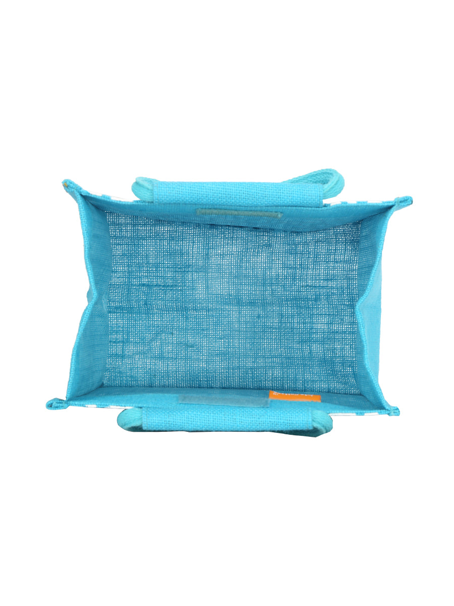 10 X 10 X 7 - ROUND PRINT ALL OVER LUNCH ZIPPER (B-048-TURQUOISE BLUE)