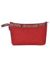 Load image into Gallery viewer, DOBBY KALAMKARI POUCH 2 ZIP (A-115-RED)
