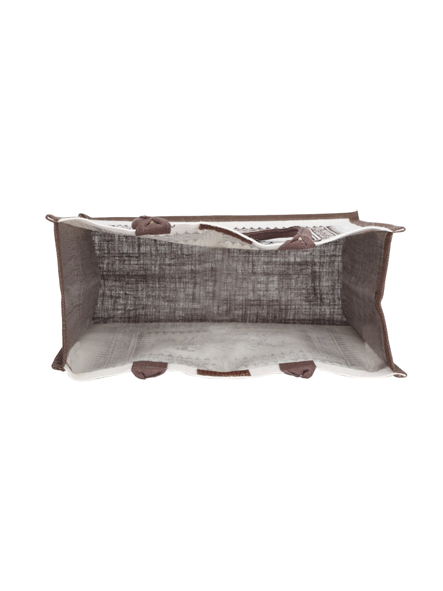 14 X 16 X 7 - WARLI PRINT BAG (B-059-BROWN)