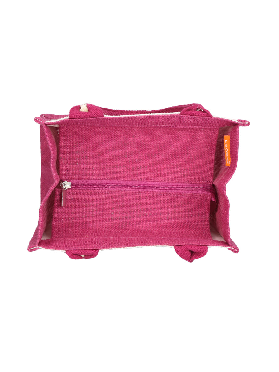 10 X 10 X 7 - ELEPHANT PRINT ZIPPER (B-074-MAGENTA)
