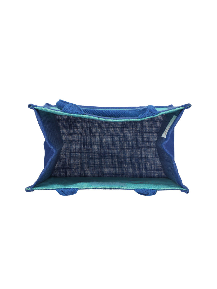 12 X 11 X 7 - DOUBLE ZEBRA PRINT LUNCH BAG (B-072-BRIGHT BLUE)