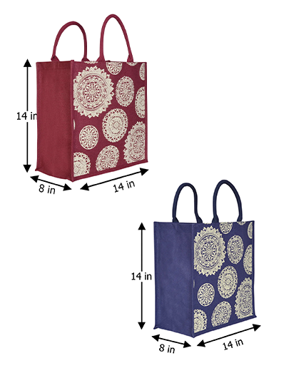 Combo of 14X14 FLORAL CHAKRA PRINT ZIPPER (B-165-MAROON) and 14X14 FLORAL CHAKRA PRINT ZIPPER (B-165-BLUE)
