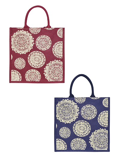 Combo of 14X14 FLORAL CHAKRA PRINT ZIPPER (B-165-MAROON) and 14X14 FLORAL CHAKRA PRINT ZIPPER (B-165-BLUE)