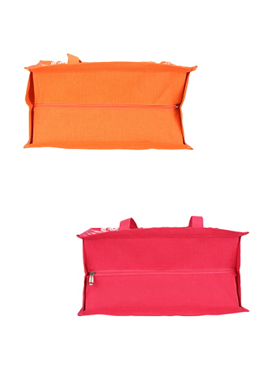 Combo of 16X16 PRINTED ZIPPER JUCO (B-031-ORANGE) and 16X16 PRINTED ZIPPER JUCO (B-031-HOT PINK)