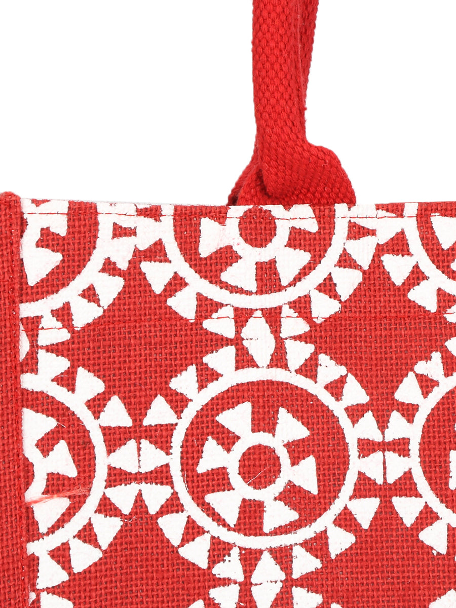14 X 14 X 8 - ROUND PRINT (B-042-RED)