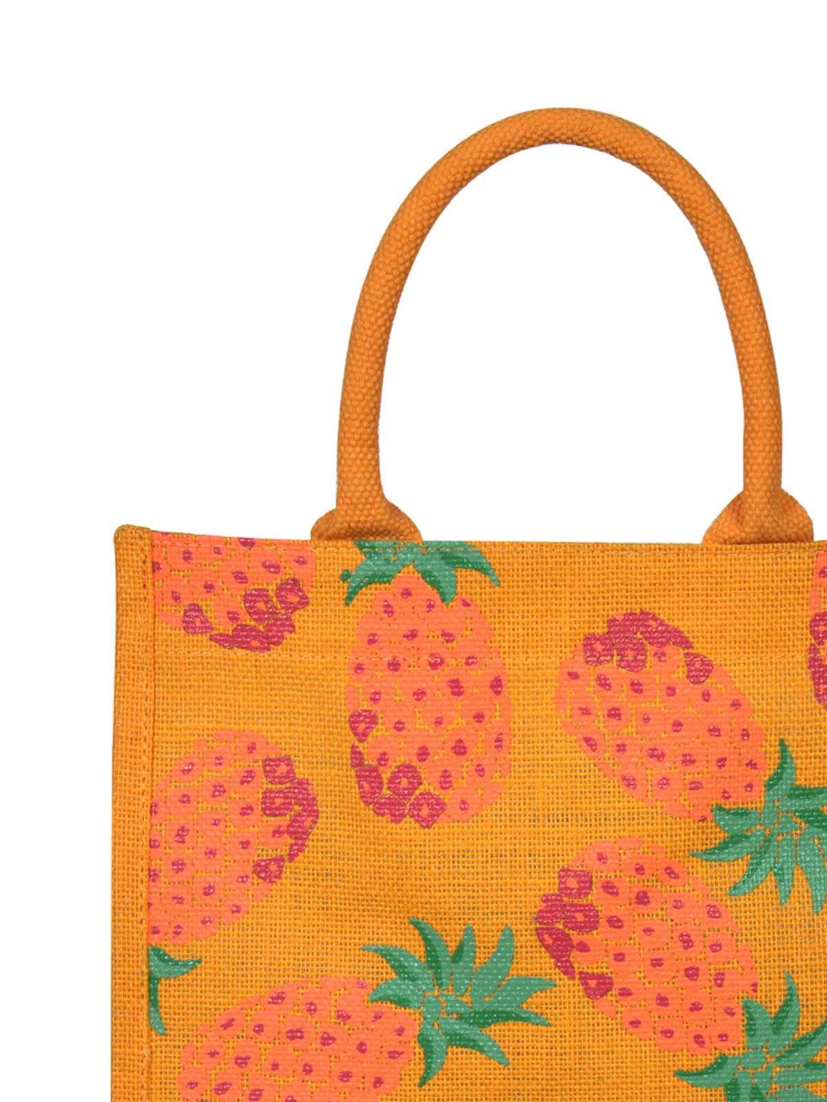 12 X 12 X 7 - PINEAPPLE PRINT LUNCH BAG (B-136-YELLOW)