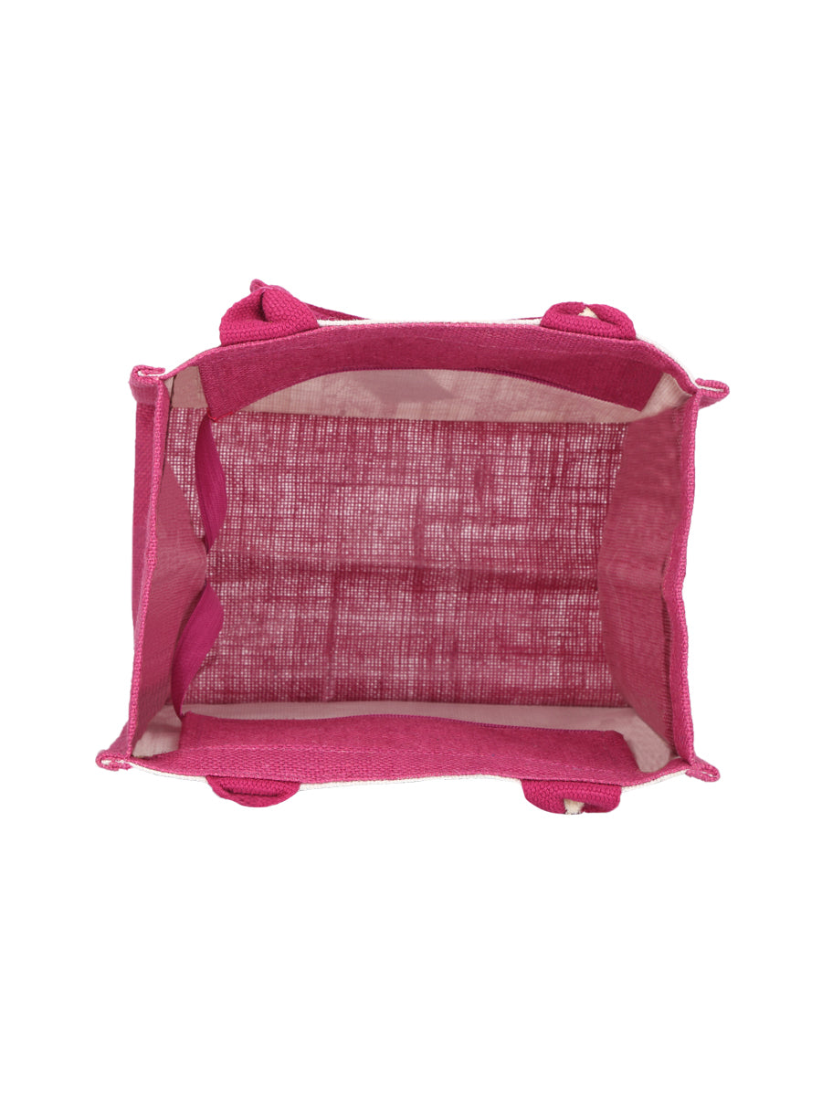 10 X 10 X 7 - ELEPHANT PRINT ZIPPER (B-074-MAGENTA)