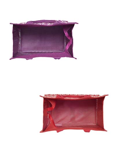 Combo of 14X14 PARROT PRINT ZIPPER (B-101-RED) and 14X14 PARROT PRINT ZIPPER (B-101-MAGENTA)