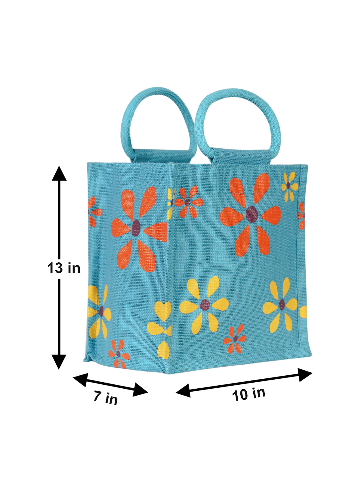 10 X 10 X 7 - MULTI FLOWER LUNCH (B-106-TURQUOISE BLUE)