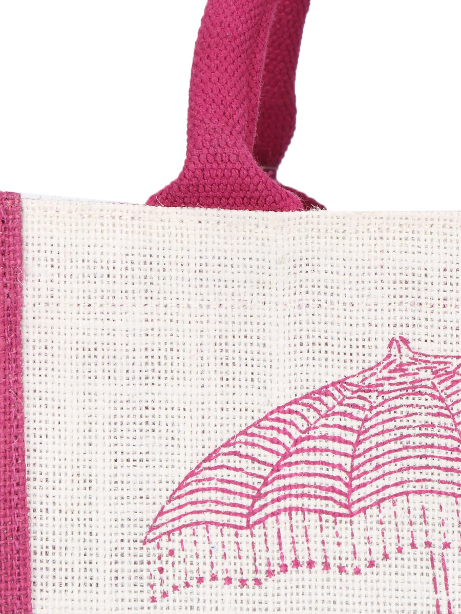 10 X 10 X 7 - ELEPHANT PRINT ZIPPER (B-074-MAGENTA)