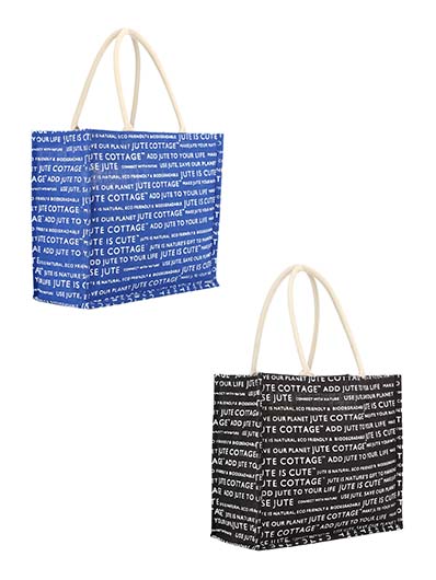 Combo of 14X16 JC PRINT LONG HANDLE (B-056-BRIGHT BLUE) and 14X16 JC PRINT LONG HANDLE (B-056-BLACK)