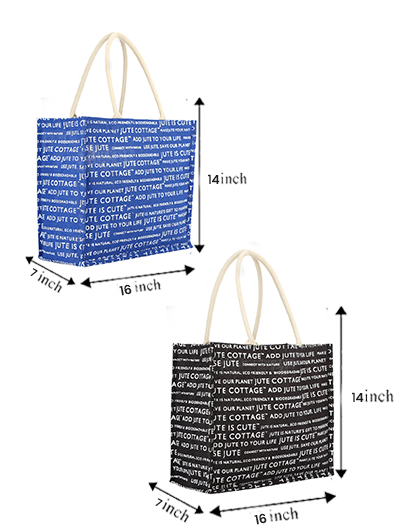 Combo of 14X16 JC PRINT LONG HANDLE (B-056-BRIGHT BLUE) and 14X16 JC PRINT LONG HANDLE (B-056-BLACK)