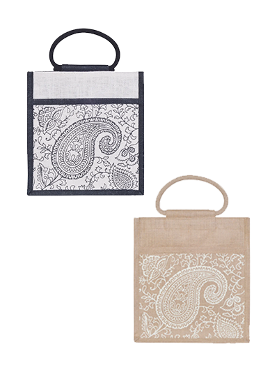 Combo of 11X10 PAISLEY PRINT ZIPPER (B-169-NATURAL) and 11X10 PAISLEY PRINT ZIPPER (B-169-WHITE)