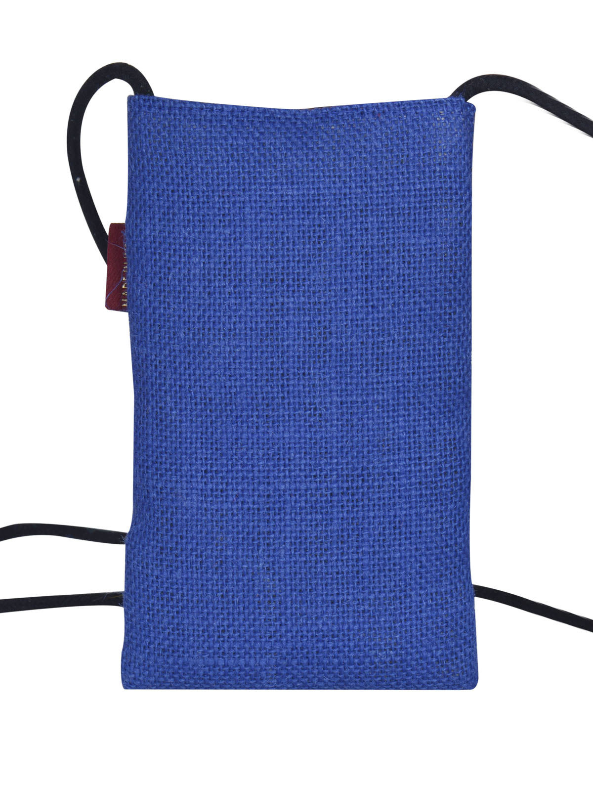 JUTE COTTAGE MOBILE SLING BAG WARLI PRINT, SUSTAINABLE, ECO-FRIENDLY, STYLISH, 100% GENUINE JUTE (NAVY BLUE 7.5X4.5)