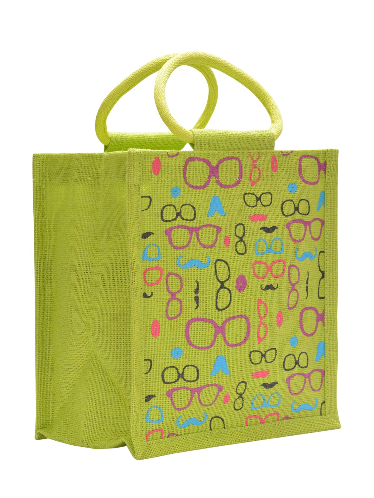 11 X 10 X 7 - SPEC MOUSTACHE PRINT ZIPPER LUNCH (B-201-YELLOW)