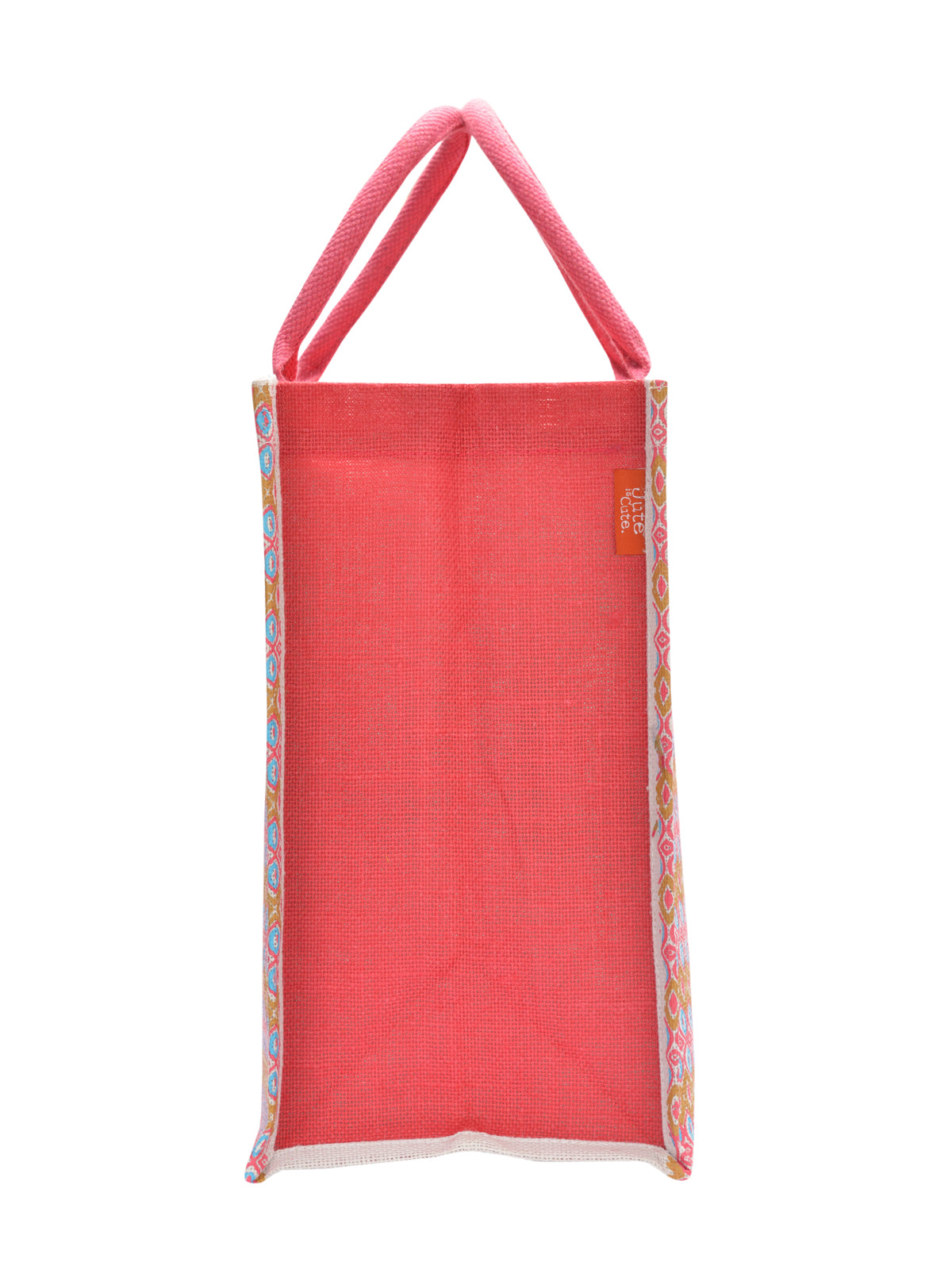14 X 14 X 8 - RIBBON MOTIF ZIPPER BAG (B-219-HOT PINK)
