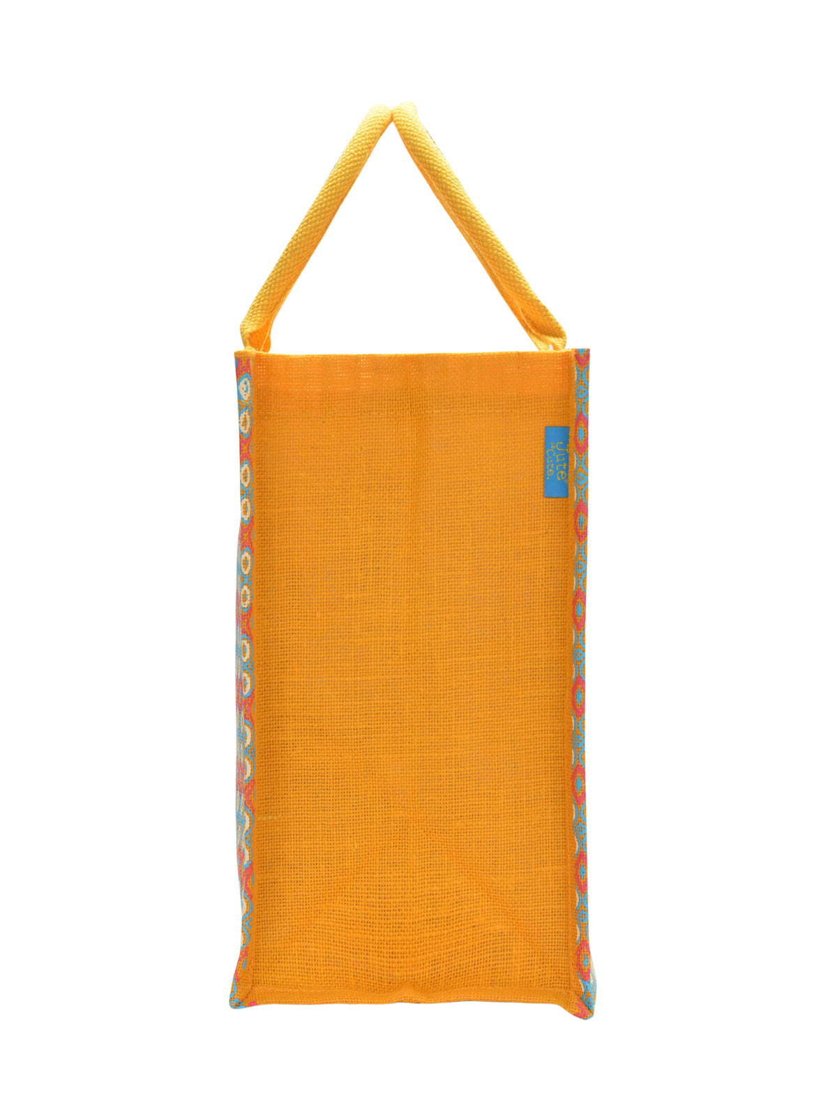 14 X 14 X 8 - RIBBON MOTIF ZIPPER BAG (B-219-YELLOW)
