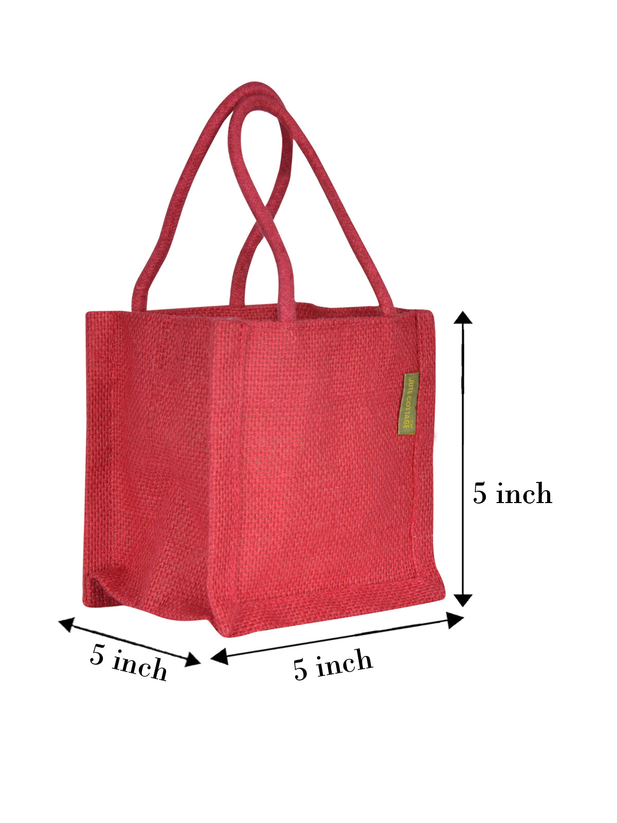JUTE 5X5 COLOUR BAG (B-206-RED)
