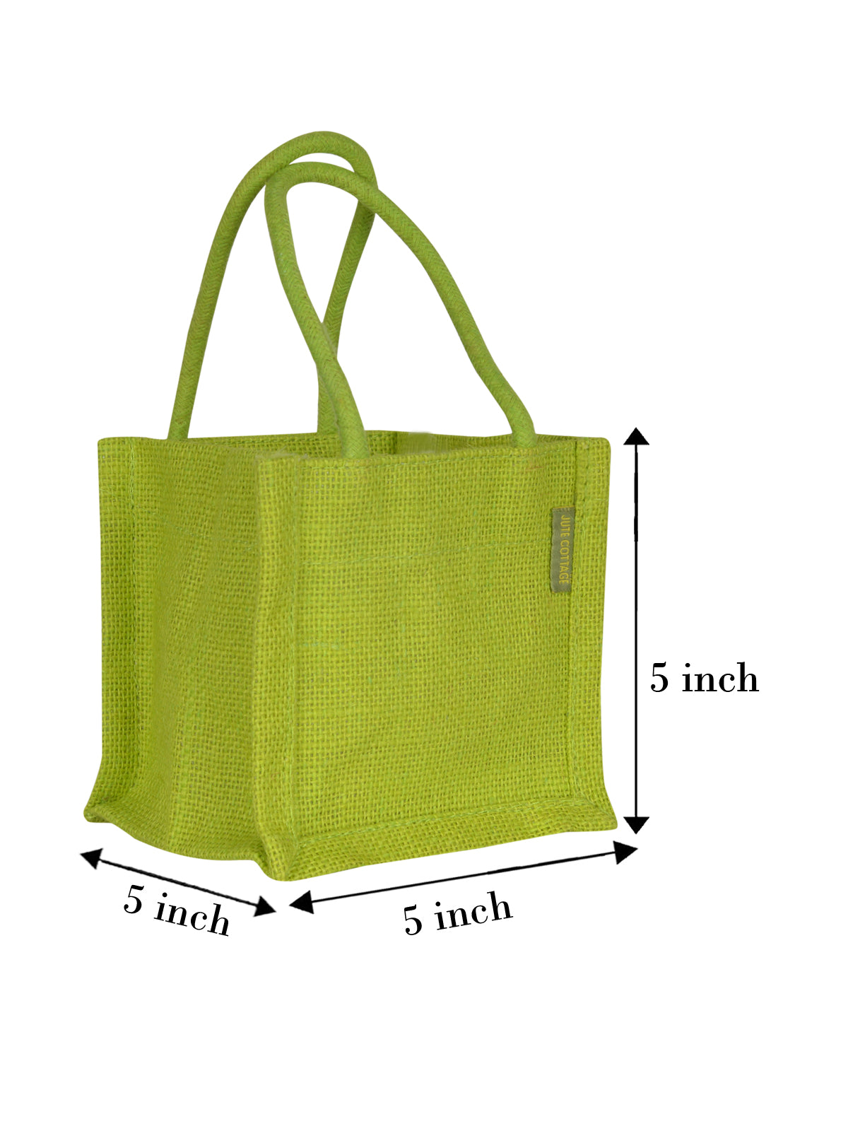 JUTE 5X5 COLOUR BAG (B-206-GREEN)