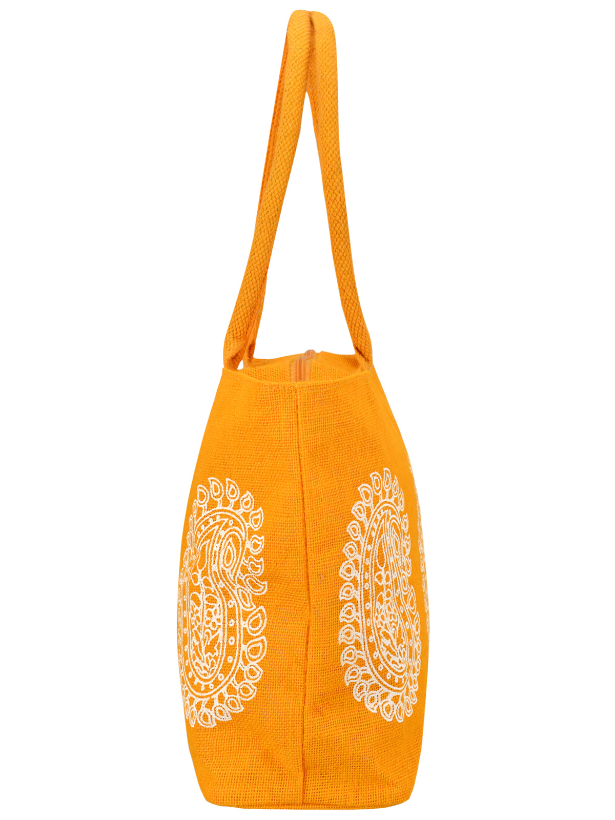 MANGO PRINT JUTE BAG (D-213-YELLOW)