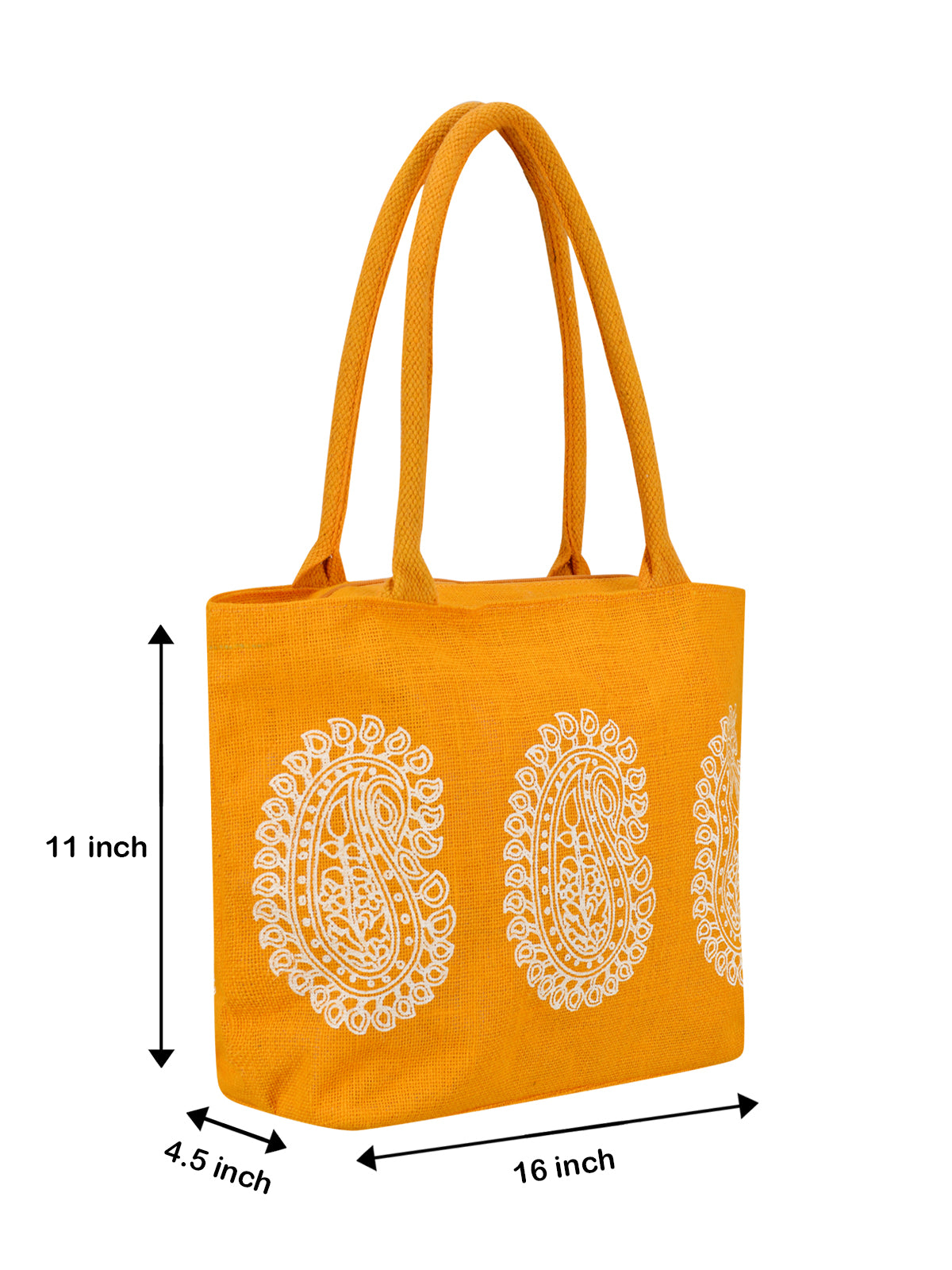 MANGO PRINT JUTE BAG (D-213-YELLOW)