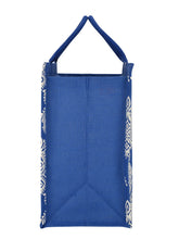 Load image into Gallery viewer, 16 X 16 X 9 - PRINTED ZIPPER JUTE WITH BOTTOM BOARD (B-102-BRIGHT BLUE)
