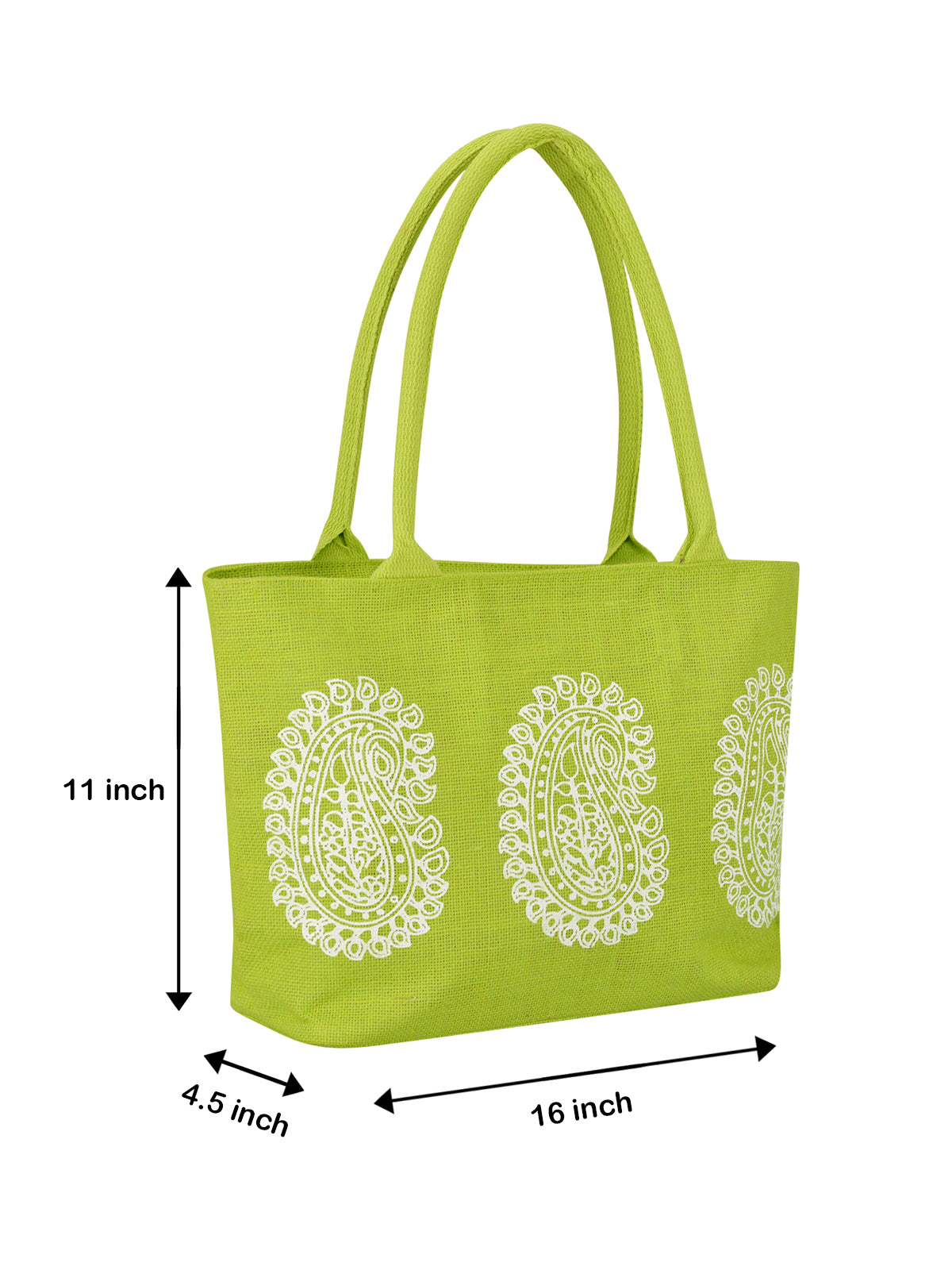 MANGO PRINT JUTE BAG (D-213-GREEN)