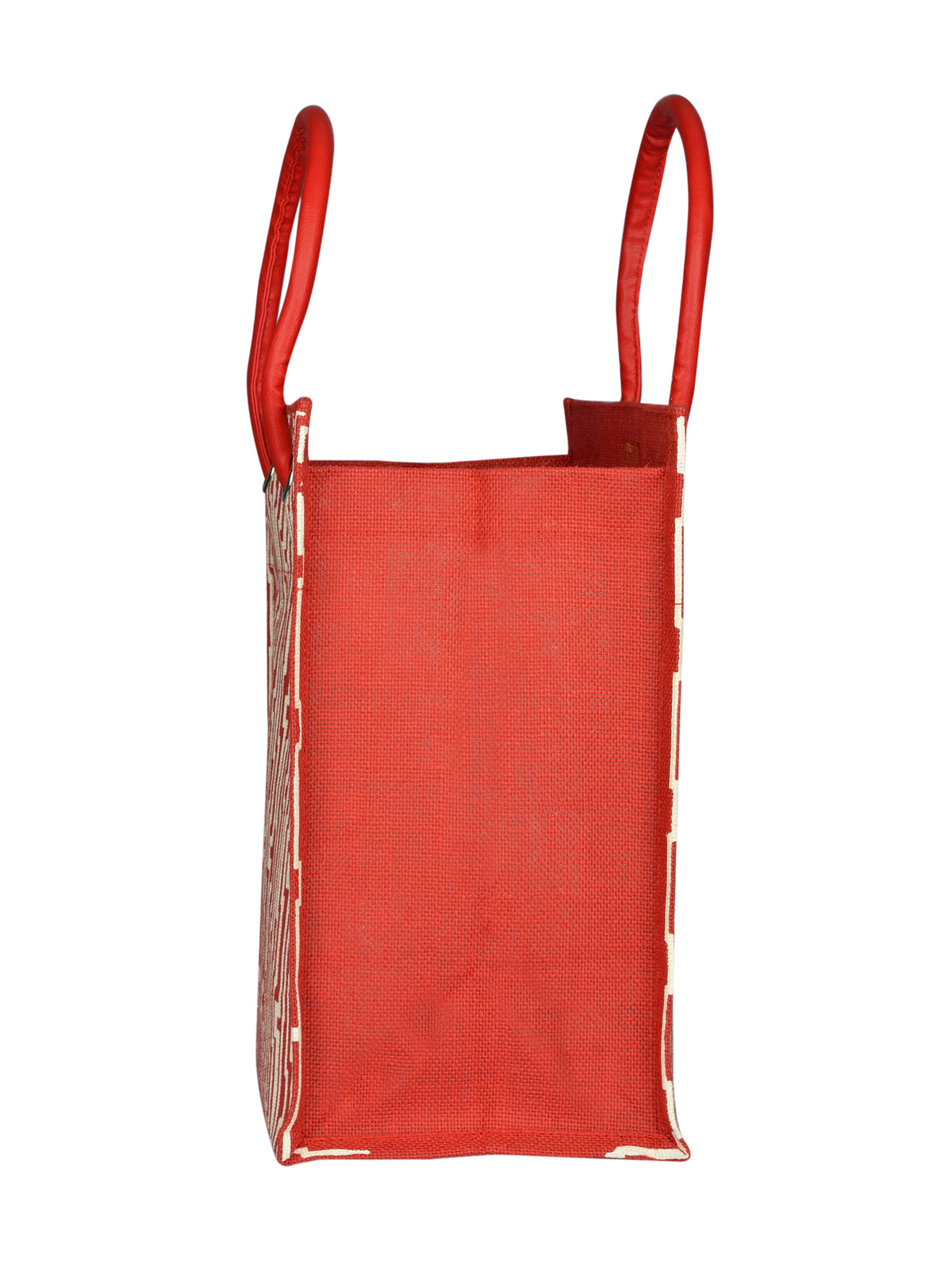 14 X 12 X 8 - BIG EYELET GEOMETRIC PRINT LUNCH WITH BOTTOM BOARD (B-134-RED/WHITE)