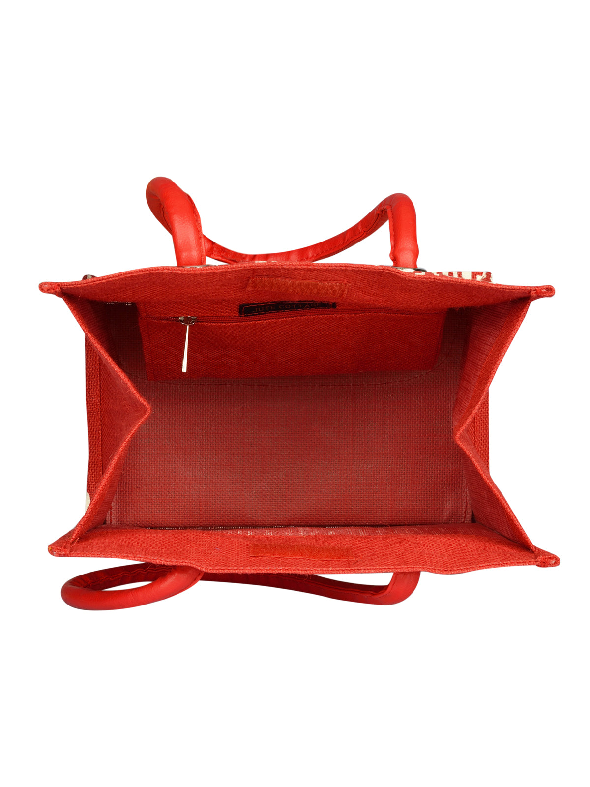 14 X 12 X 8 - BIG EYELET GEOMETRIC PRINT LUNCH WITH BOTTOM BOARD (B-134-RED/WHITE)