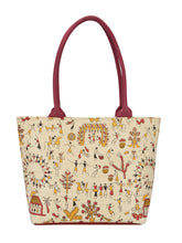 Load image into Gallery viewer, WARLI HAND BAG 11X16 (D-248-MAROON)
