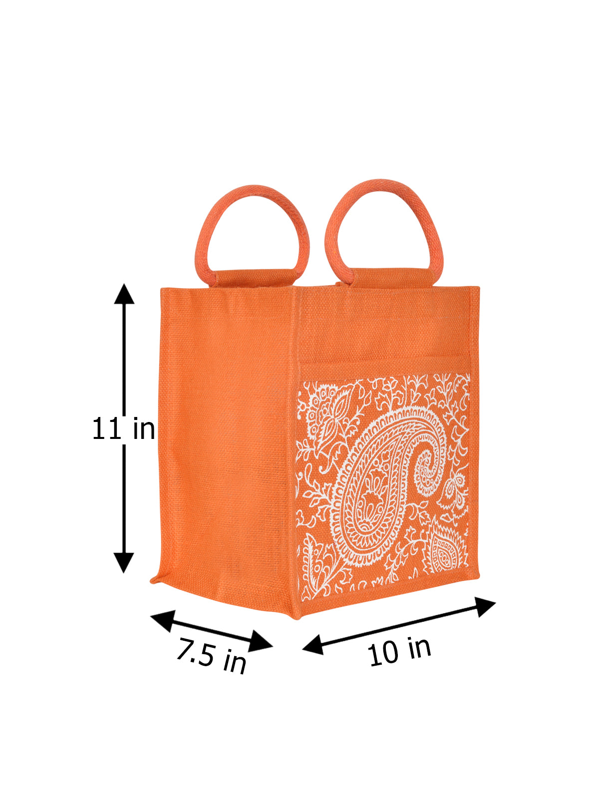 11 X 10 X 7 - PAISLEY PRINT ZIPPER LUNCH (B-169-ORANGE)