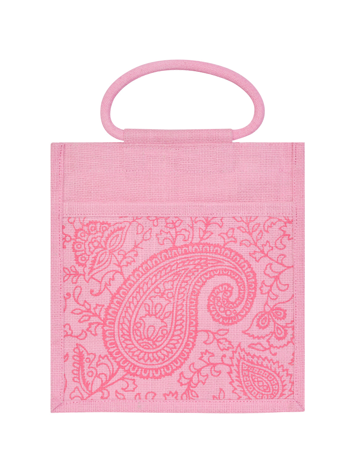 11 X 10 X 7 - PAISLEY PRINT ZIPPER LUNCH (B-169-BABY PINK)