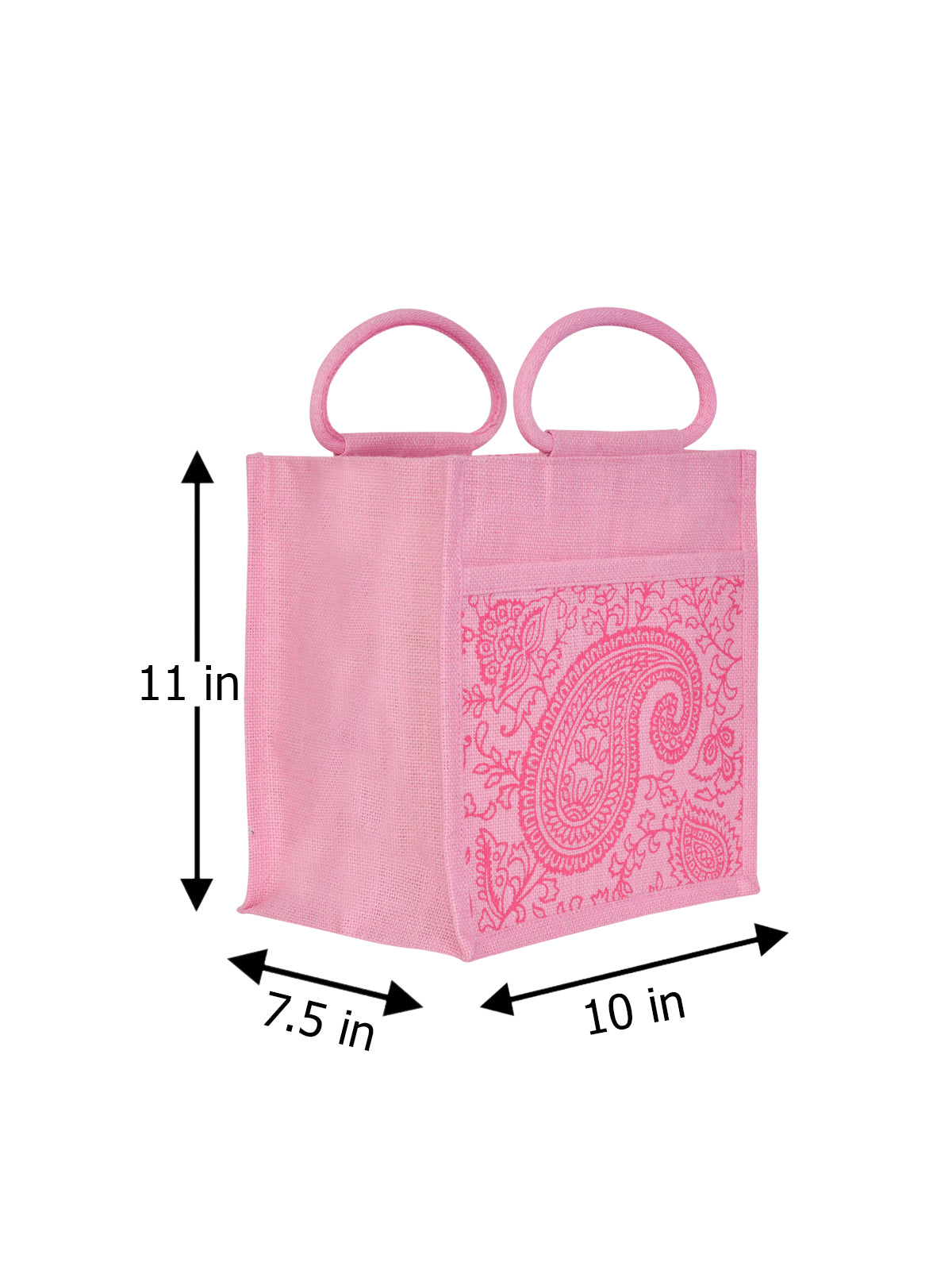 11 X 10 X 7 - PAISLEY PRINT ZIPPER LUNCH (B-169-BABY PINK)