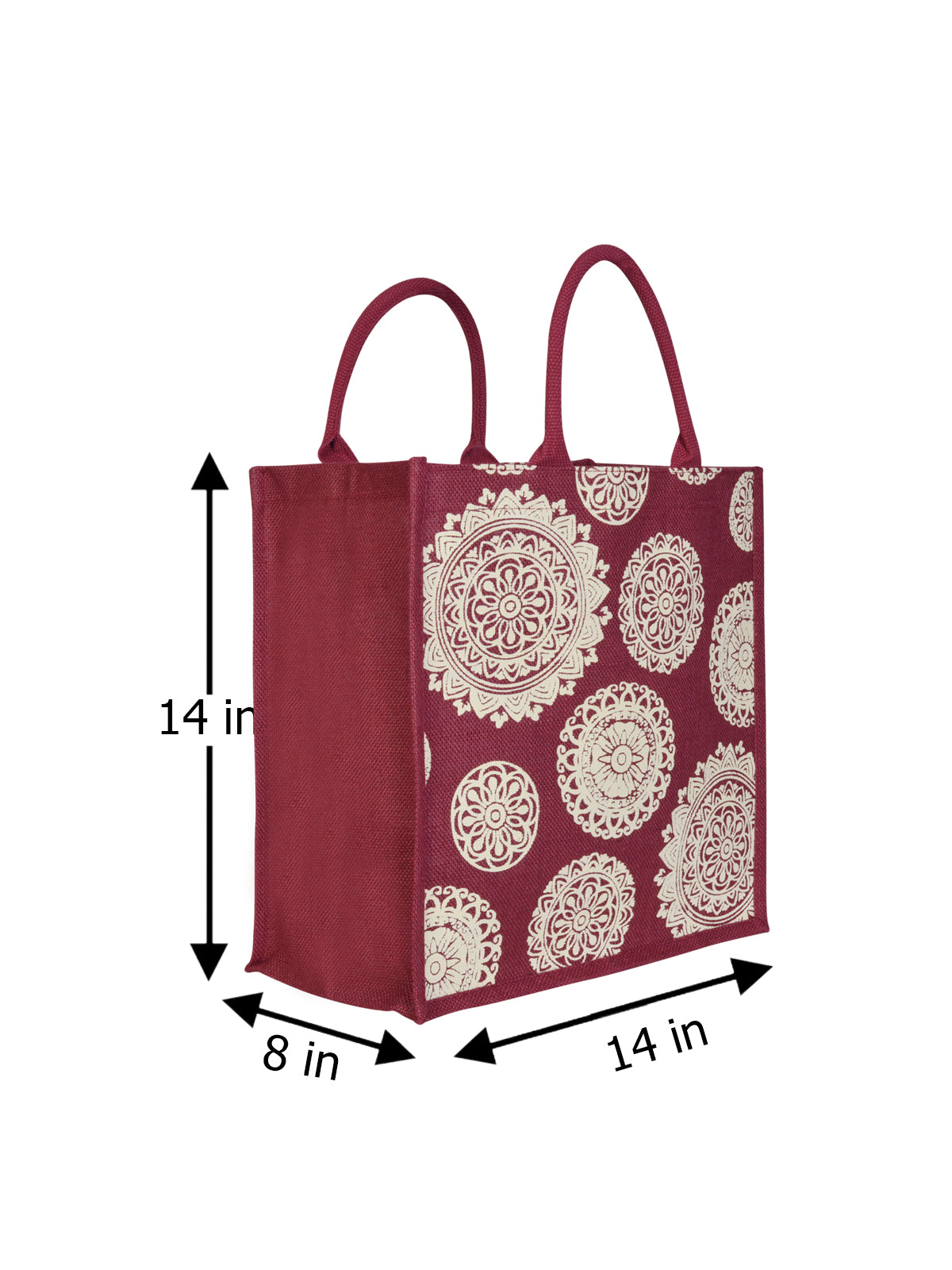 14 X 14 X 8 - FLORAL CHAKRA PRINT ZIPPER (B-165-MAROON)