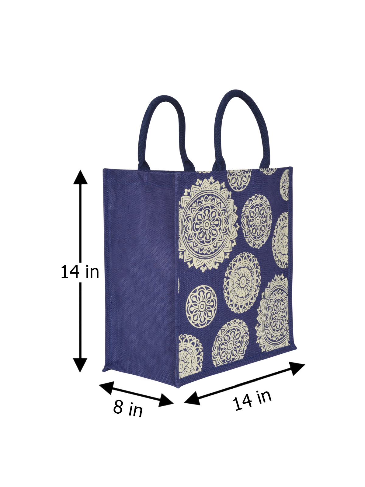 14 X 14 X 8 - FLORAL CHAKRA PRINT ZIPPER (B-165-BLUE)