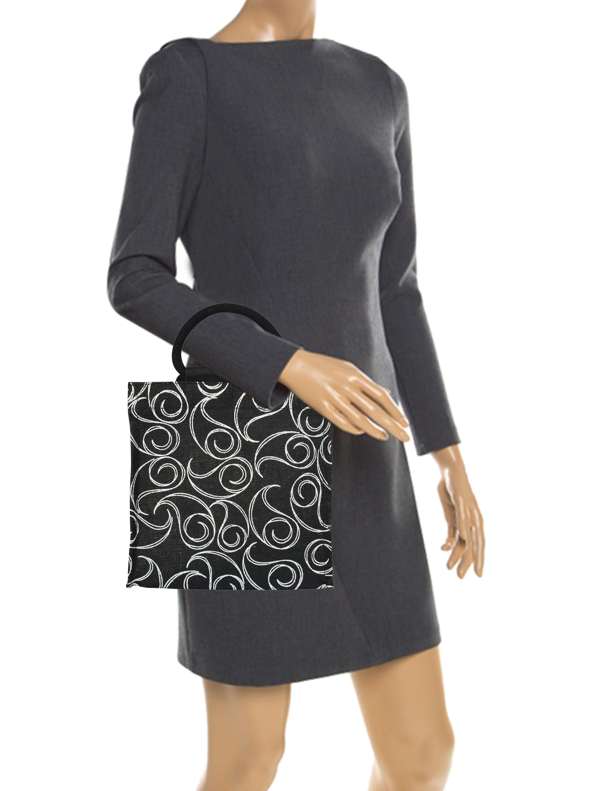 10 X 10 X 6 - ALL OVER ZIPPER LUNCH (B-022-BLACK)