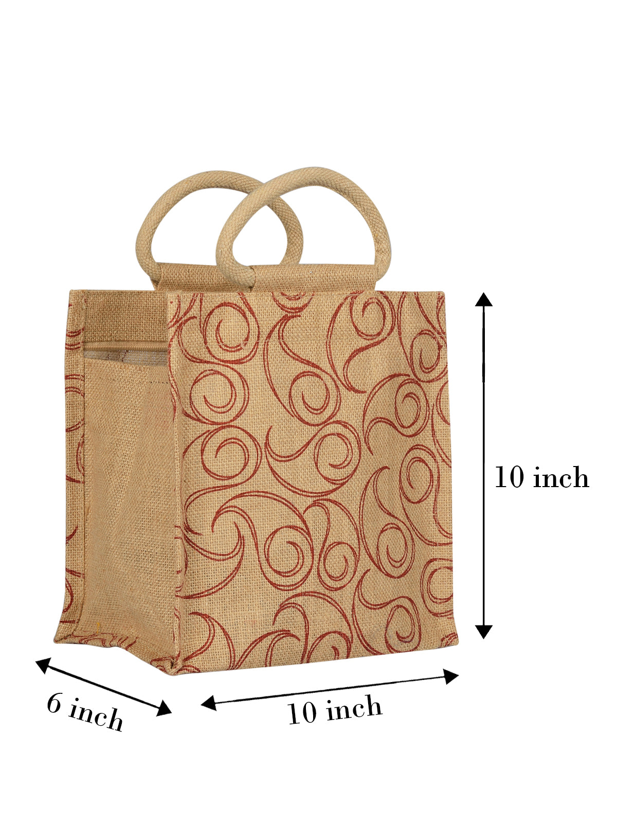 10 X 10 X 6 - ALL OVER ZIPPER LUNCH (B-022-NATURAL)