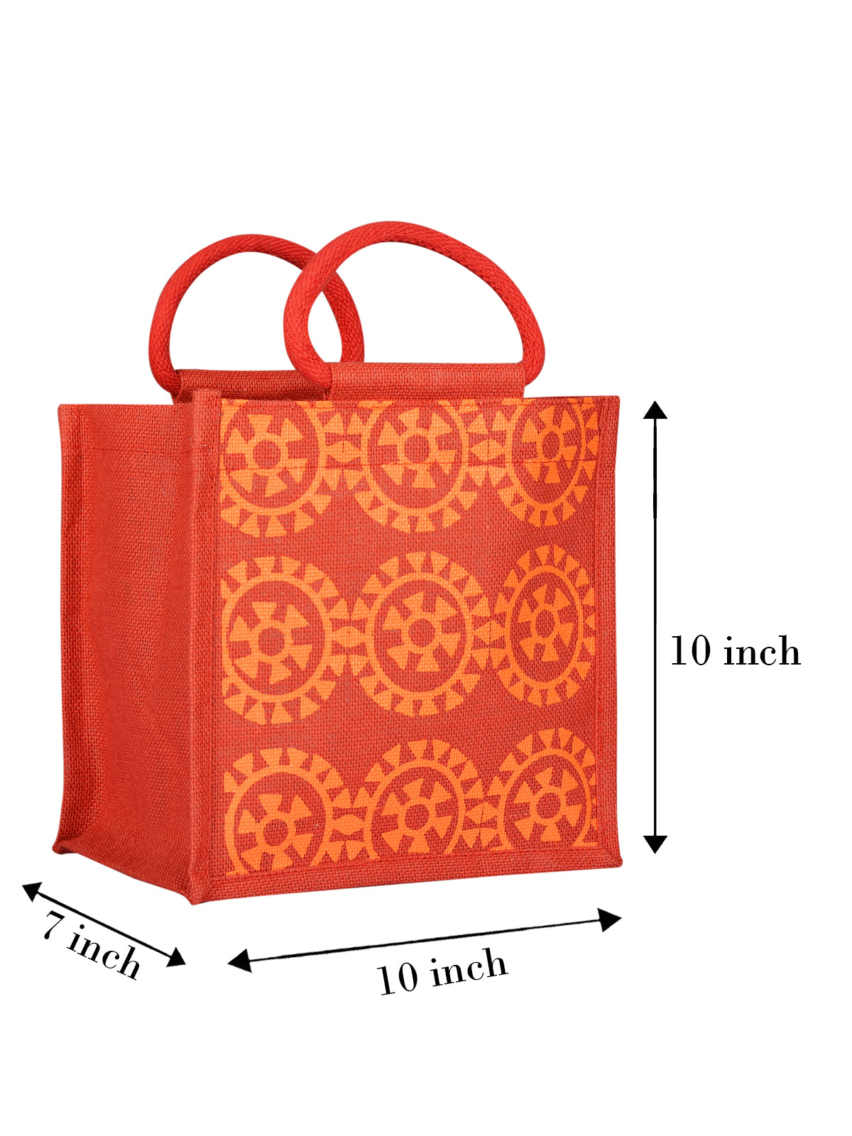 10 X 10 X 7 - ROUND PRINT ALL OVER LUNCH ZIPPER (B-048-RED)