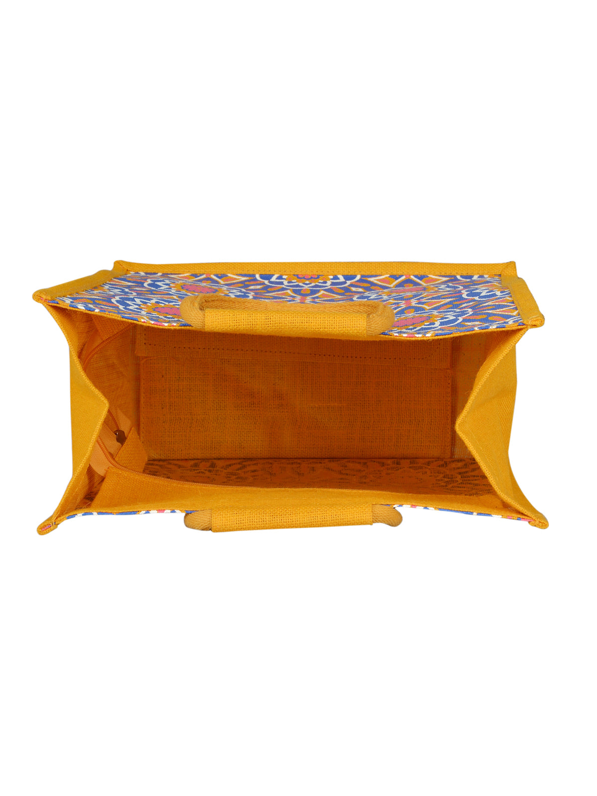 14 X 14 X 7 - MUGHAL PRINT ZIPPER (B-189-YELLOW)