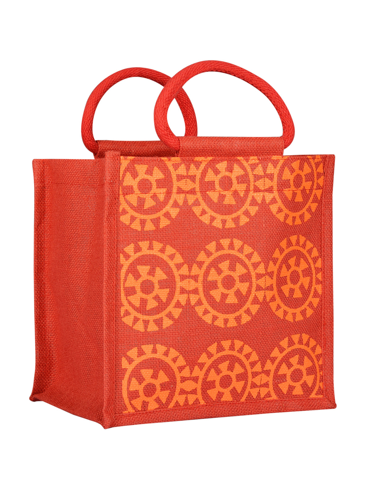 10 X 10 X 7 - ROUND PRINT ALL OVER LUNCH ZIPPER (B-048-YELLOW)