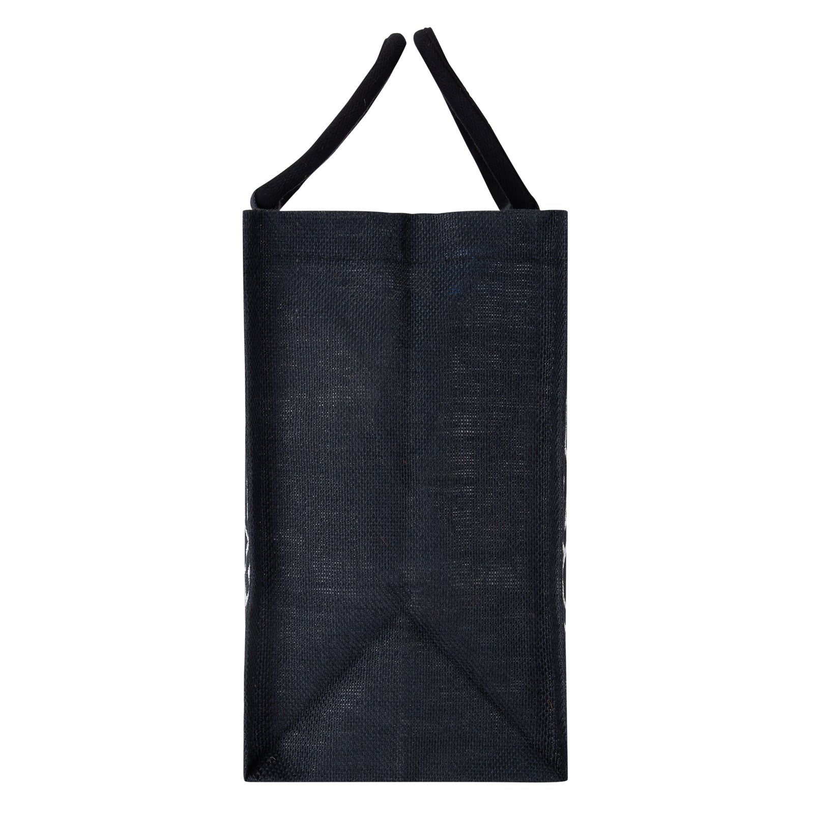 JUTE COTTAGE GEOMETRIC MOTIF PRINT LUNCH ZIPPER, SUSTAINABLE, ECO-FRIENDLY, 100% GENUINE JUTE, STYLISH (BLACK/WHITE 12X12X7)