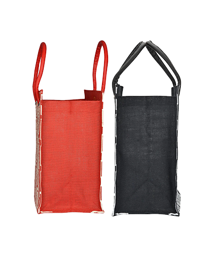 Combo of 14X12 BIG EYELET GEOMETRIC PRINT LUNCH (B-134-RED/WHITE) and 14X12 BIG EYELET GEOMETRIC PRINT LUNCH (B-134-BLACK/WHITE)