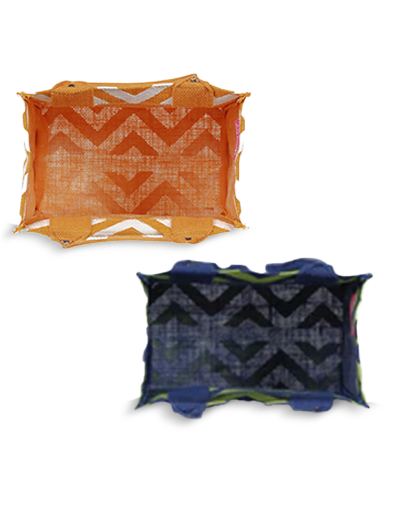 Combo of 8X8 ZIG ZAG LUNCH (B-148-BLUE) and 8X8 ZIG ZAG LUNCH (B-148-YELLOW)