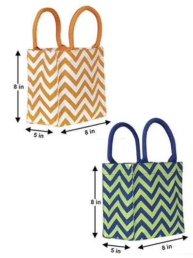 Combo of 8X8 ZIG ZAG LUNCH (B-148-BLUE) and 8X8 ZIG ZAG LUNCH (B-148-YELLOW)
