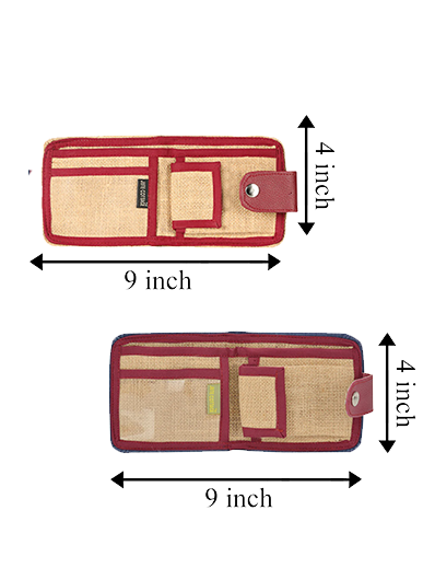 Combo of JUTE WALLET 2 FOLD FLAP (A-141-OLIVE GREEN) and JUTE WALLET 2 FOLD FLAP (A-141-BLUE)