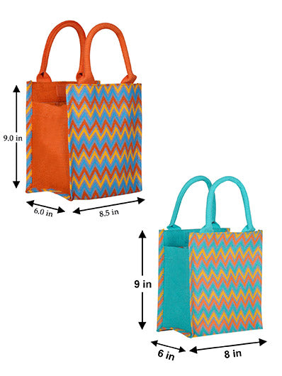 Combo of 9X8 ZIGZAG MULTICOLOUR (B-156-ORANGE) and 9X8 ZIGZAG MULTICOLOUR (B-156-TURQUOISE BLUE)