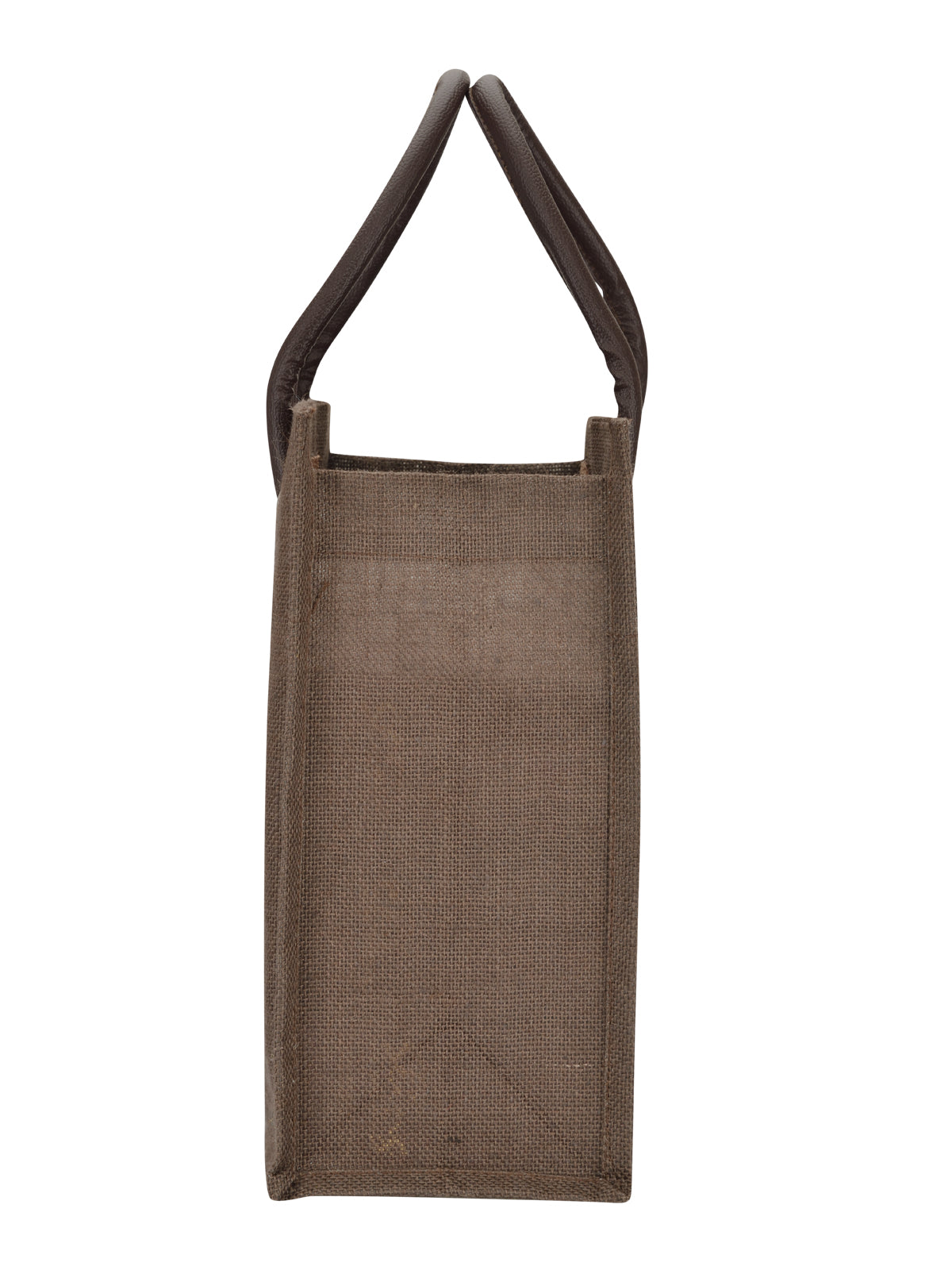 JUTE COTTAGE BIG EYELET PLAIN LUNCH BAG, SUSTAINABLE, ECO-FRIENDLY, 100% GENUINE JUTE, STYLISH (BROWN 13X10X7)