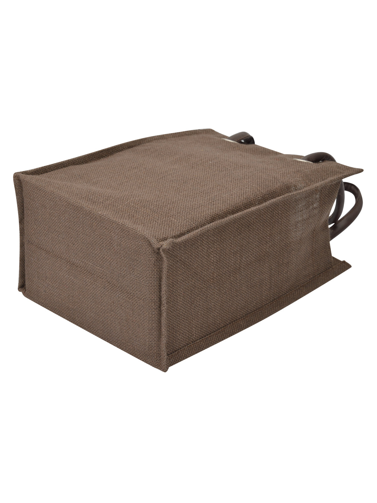 JUTE COTTAGE BIG EYELET PLAIN LUNCH BAG, SUSTAINABLE, ECO-FRIENDLY, 100% GENUINE JUTE, STYLISH (BROWN 13X10X7)